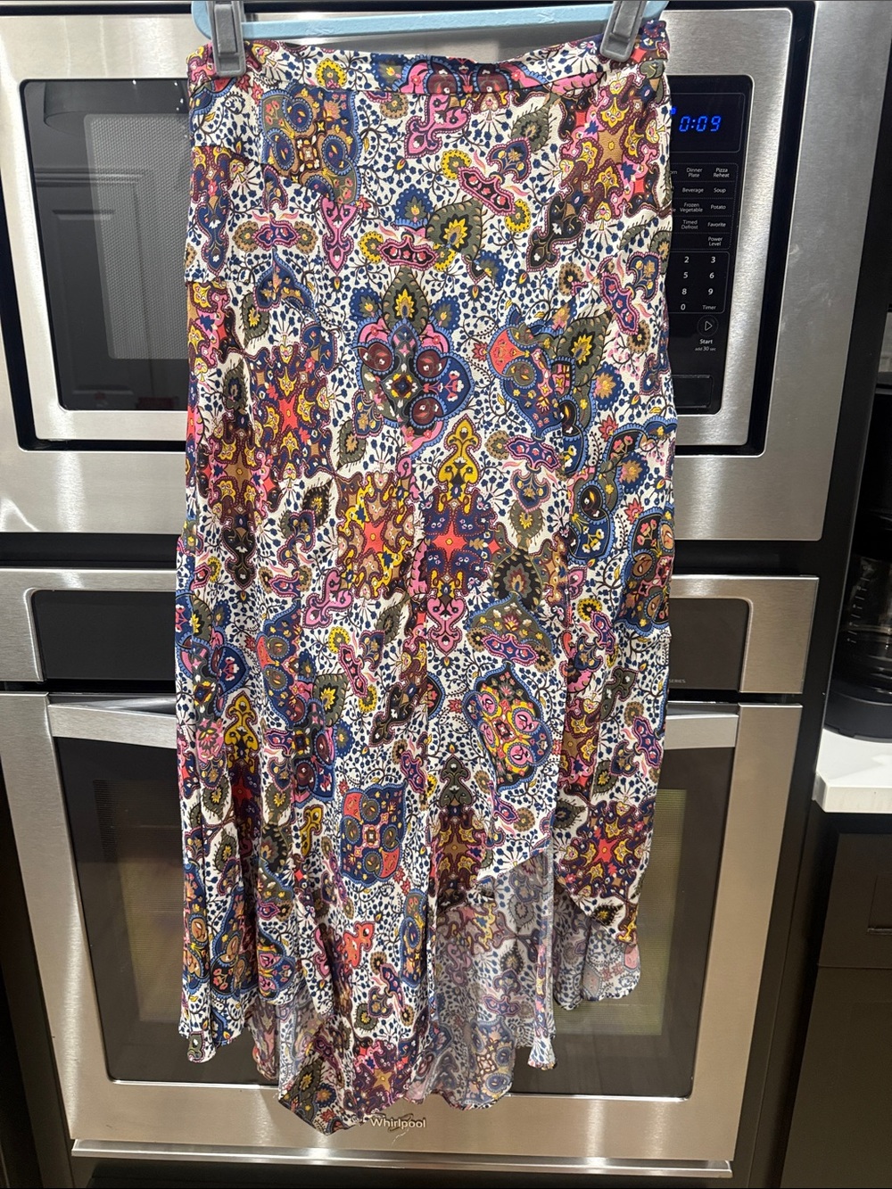 Veronica Beard Multicolor Paisley High-Low Skirt